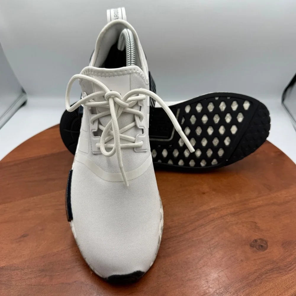 Adidas NMD R1 Mens Size 9 White Black Scale Pattern Boost Sneakers GW9476 - Picture 12 of 12